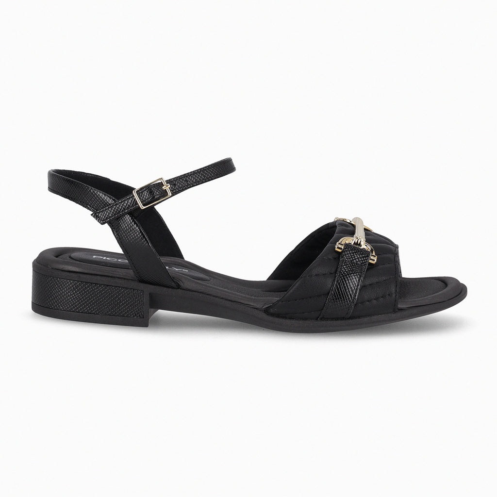 Sandalia Mujer Negro/Dorado Taila Piccadilly