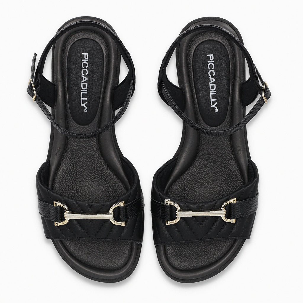Sandalia Mujer Negro/Dorado Taila Piccadilly