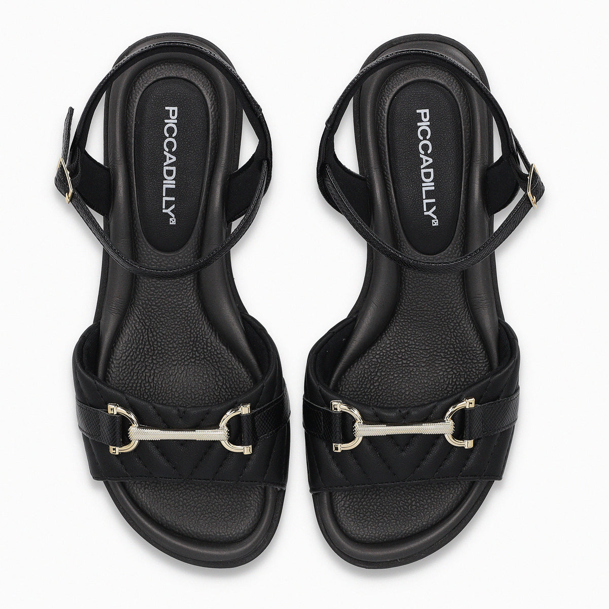 Sandalia Mujer Negro/Dorado Taila Piccadilly