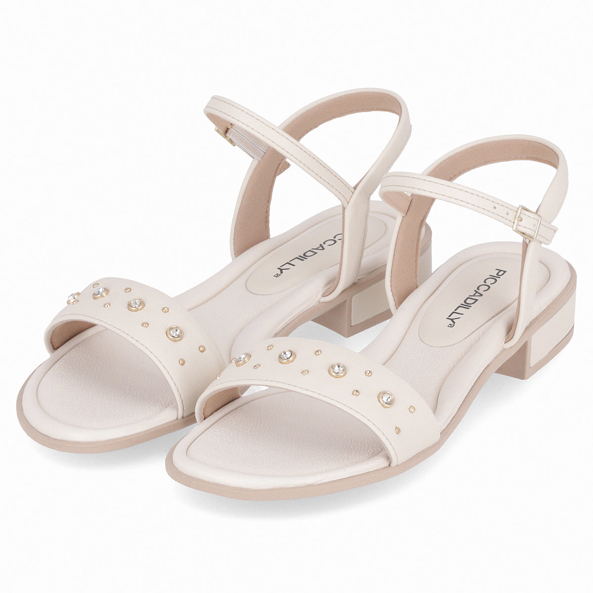Sandalia Mujer Crema/Strass Taila 68 Piccadilly