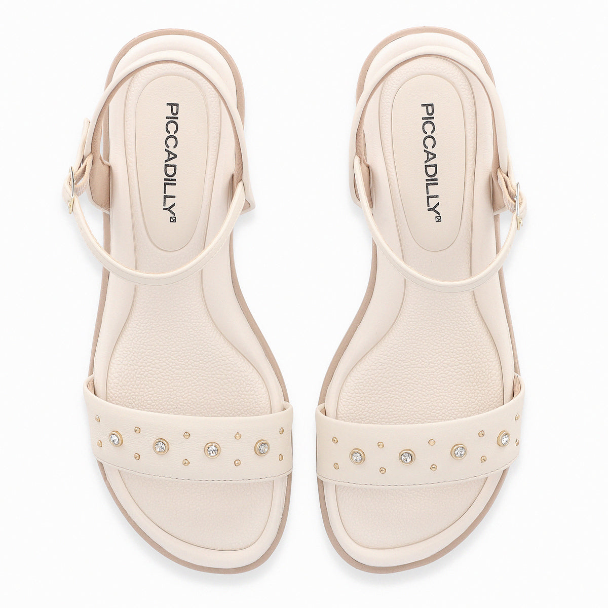 Sandalia Mujer Crema/Strass Taila 68 Piccadilly