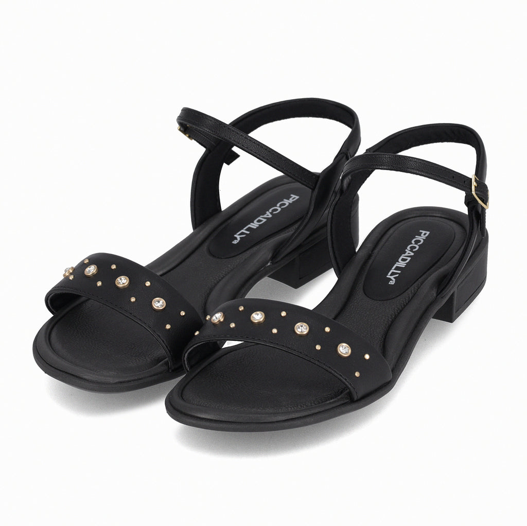 Sandalia Mujer Negro/Strass Taila 68  Piccadilly