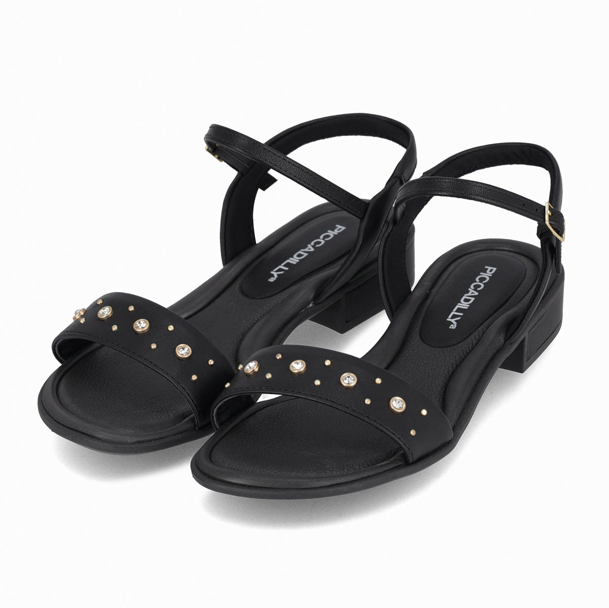 Sandalia Mujer Negro/Strass Taila 68  Piccadilly