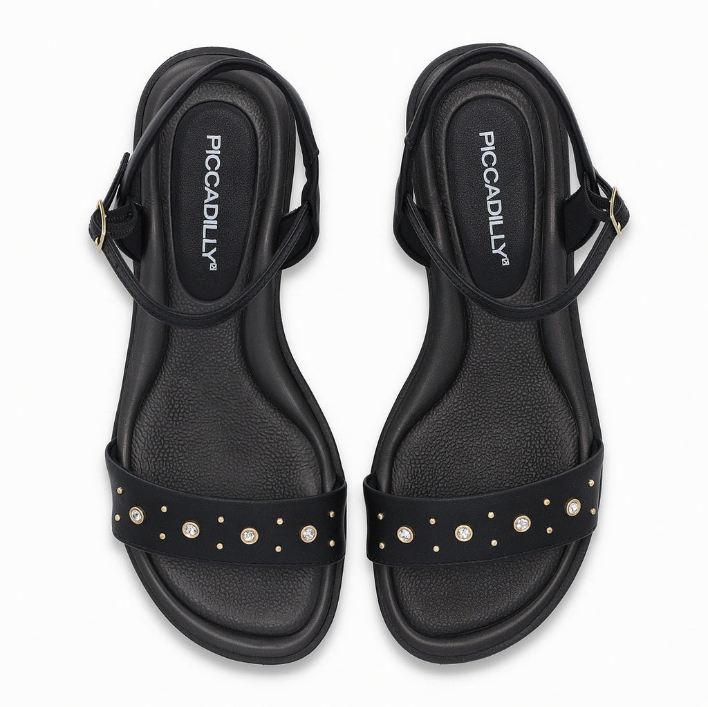 Sandalia Mujer Negro/Strass Taila 68  Piccadilly