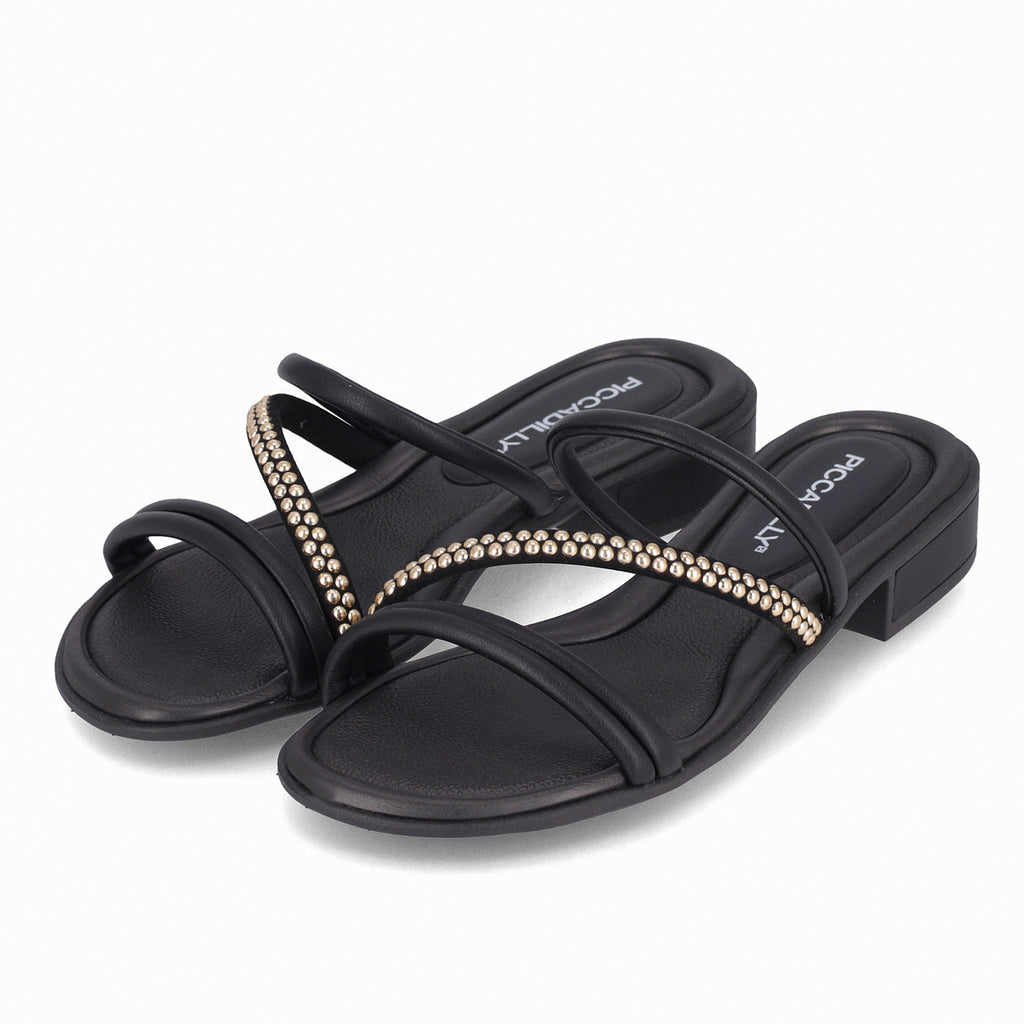 Sandalia Mujer Negro/Strass Taila 78 Piccadilly
