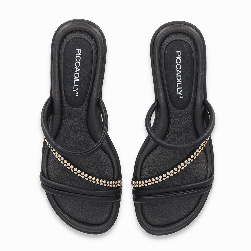 Sandalia Mujer Negro/Strass Taila 78 Piccadilly