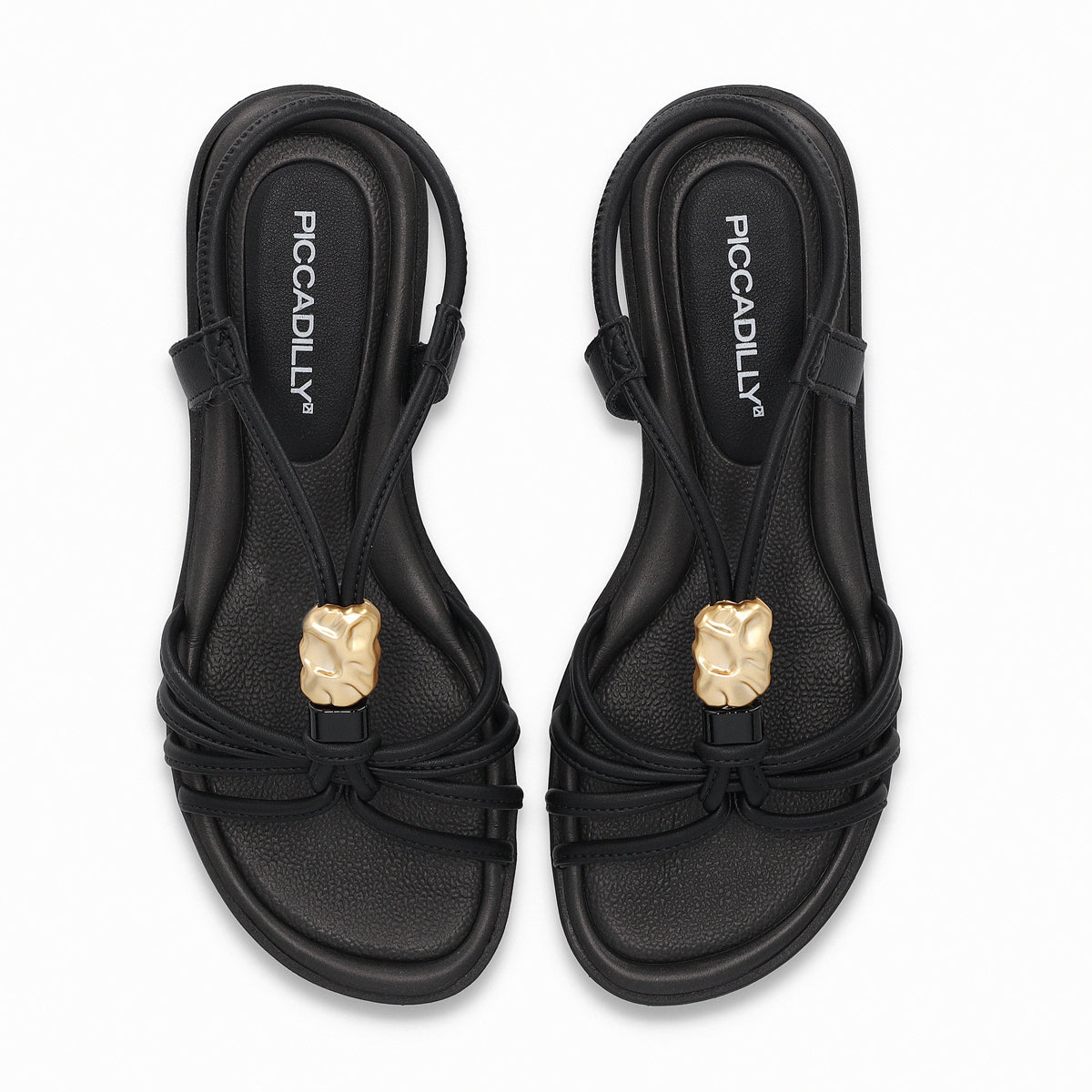 Sandalia Mujer Negro/Dorado Taila 87 Piccadilly