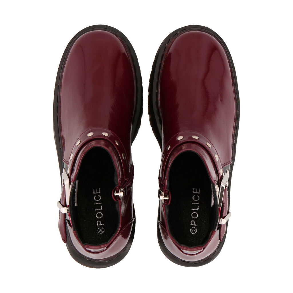 Botin Casual Mujer Burdeo Plataforma Rob 53 Police