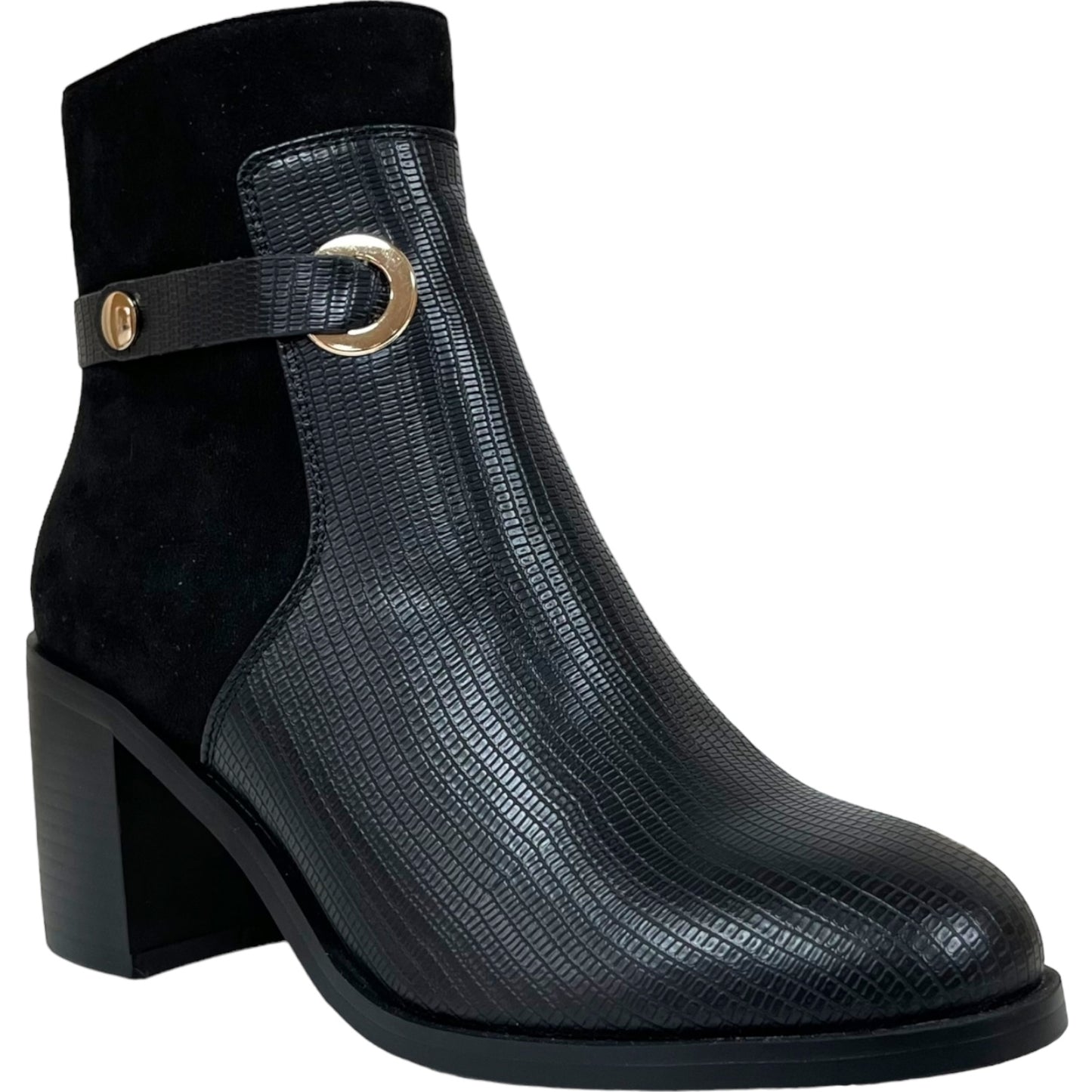 Botin Mujer Negro Taco Medio Marbella Detogni