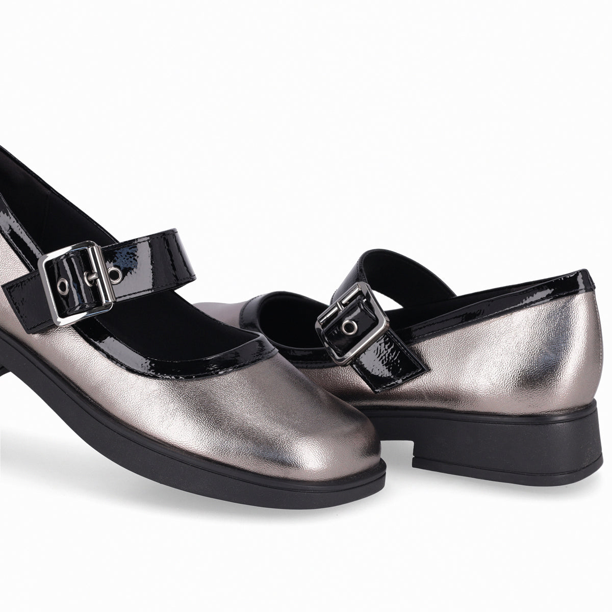 Zapato Mary Jane Mujer Peltre/Negro Francisca Piccadilly
