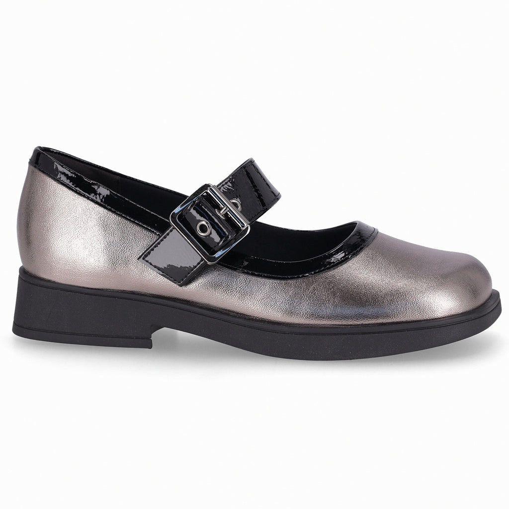 Zapato Mary Jane Mujer Peltre/Negro Francisca Piccadilly