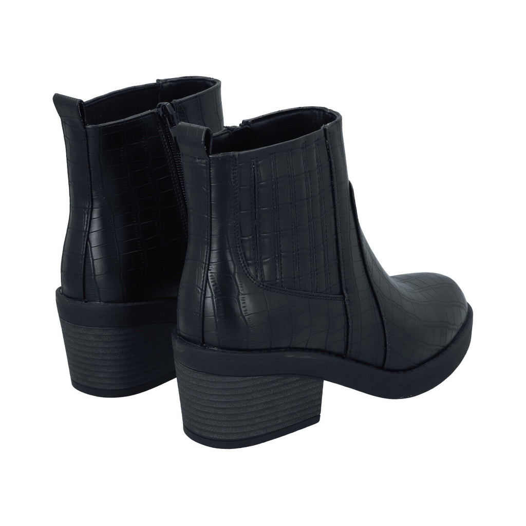 Botin Casual Mujer Negro Taco Medio Nani Police