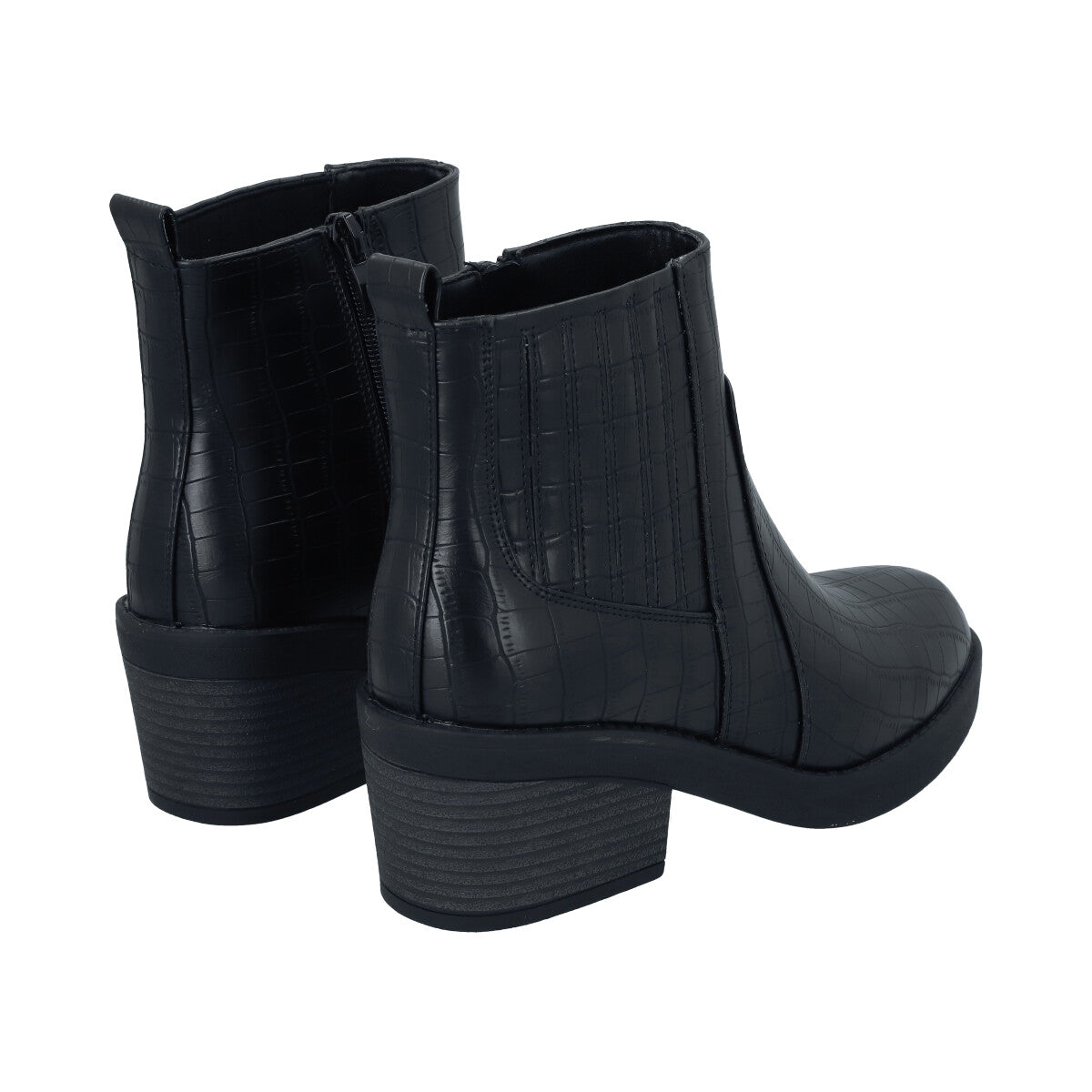 Botin Casual Mujer Negro Taco Medio Nani Police