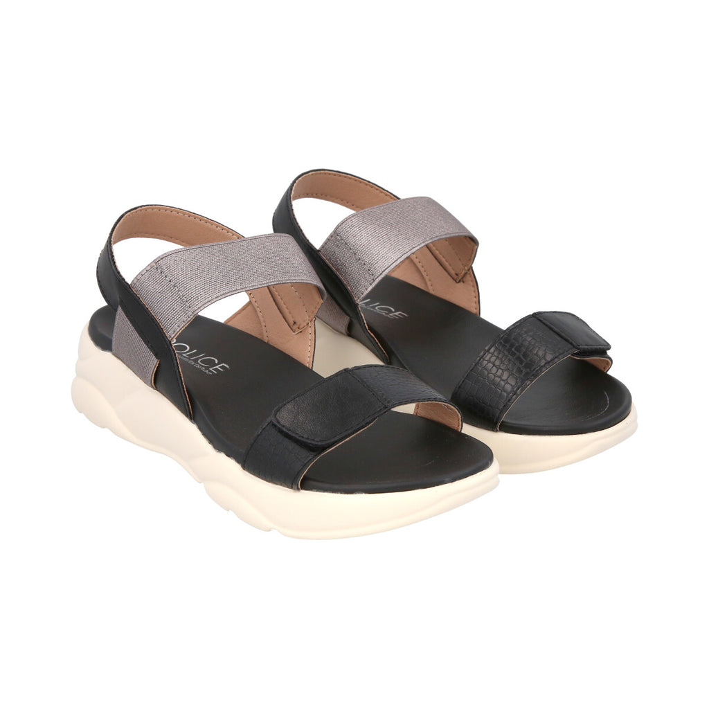 Sandalia Mujer Negro Pancha Police