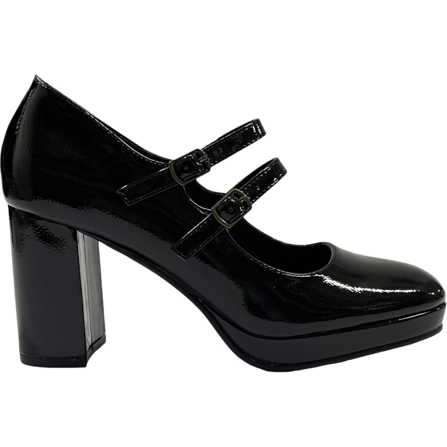 Zapato Mary Jane Mujer Negro Taco Medio Detogni