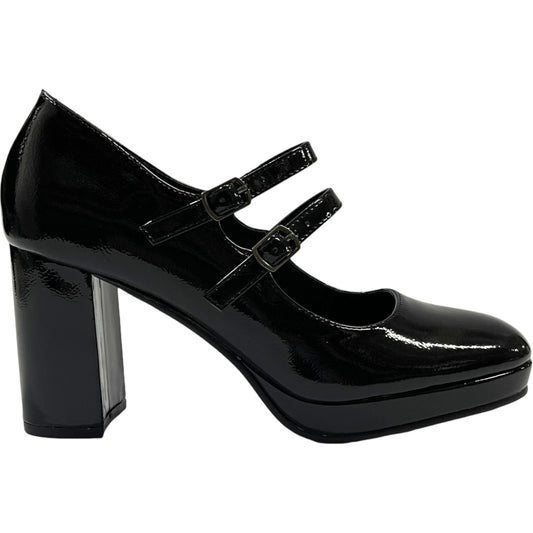 Zapato Mary Jane Mujer Negro Taco Medio Detogni