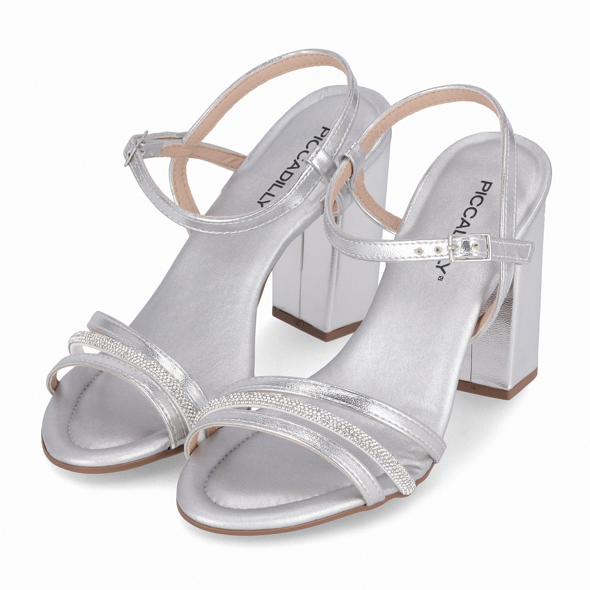 Sandalia Mujer Plateado/Strass Rafa Piccadilly