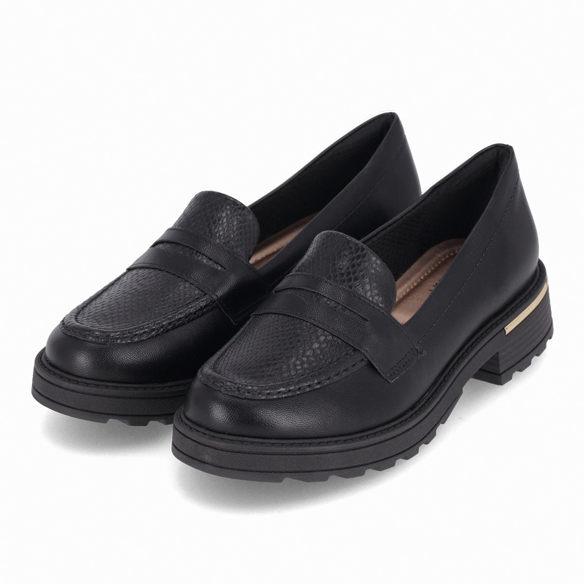 Mocasín Mujer Negro/Snake Gisa Piccadilly