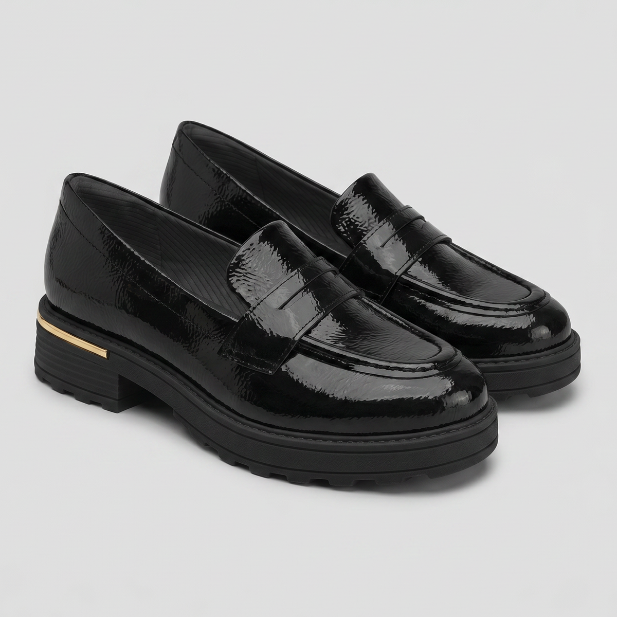 Mocasin Mujer Negro/Charol Gisa 75 Piccadilly