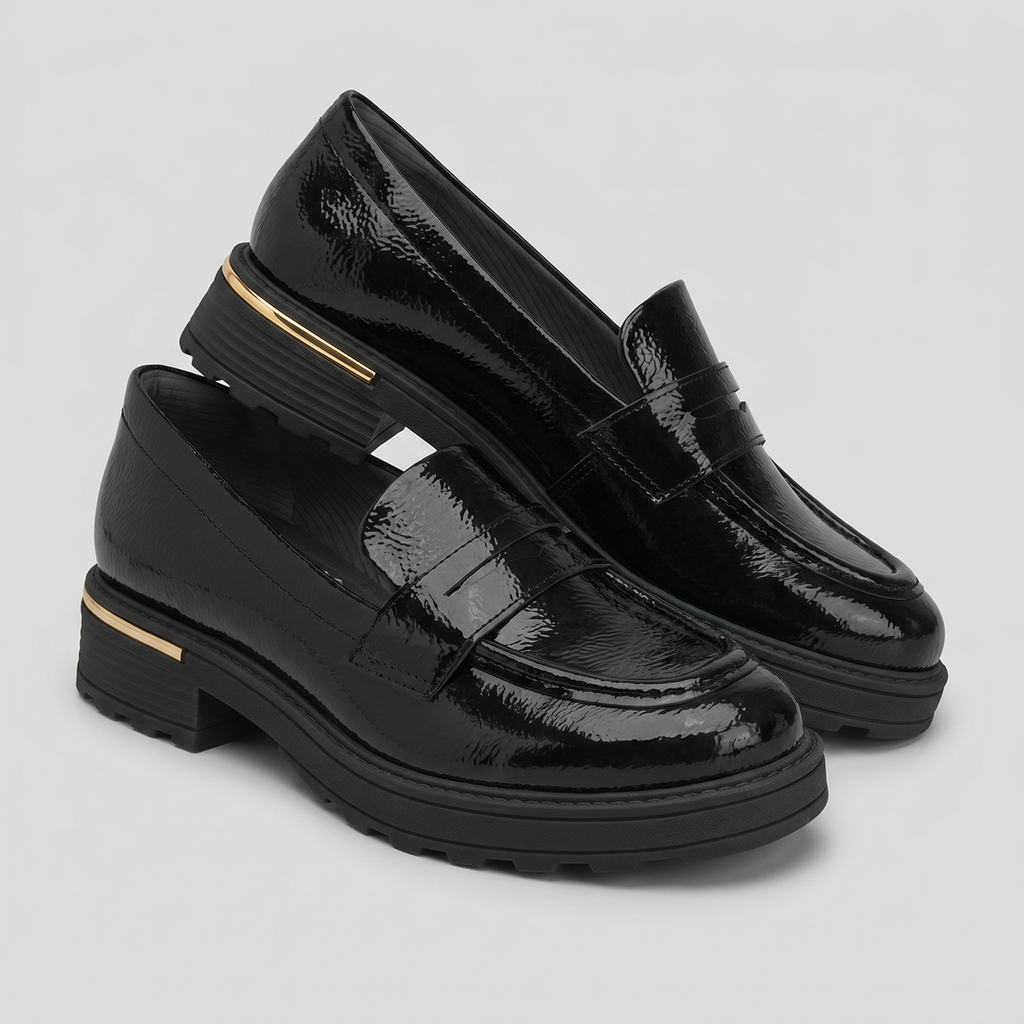 Mocasin Mujer Negro/Charol Gisa 75 Piccadilly