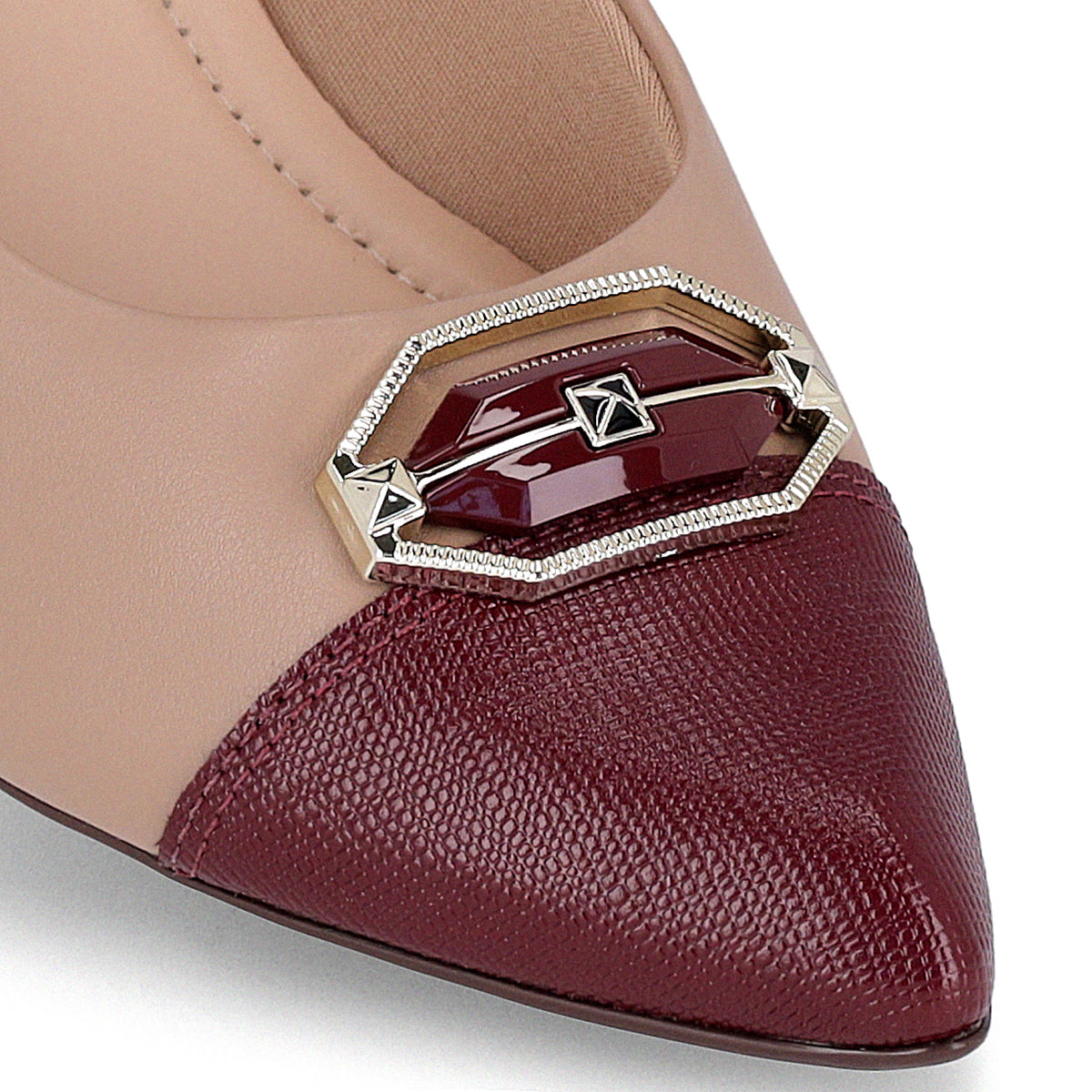 Zapato Mujer Vino/Nude Taci Piccadilly