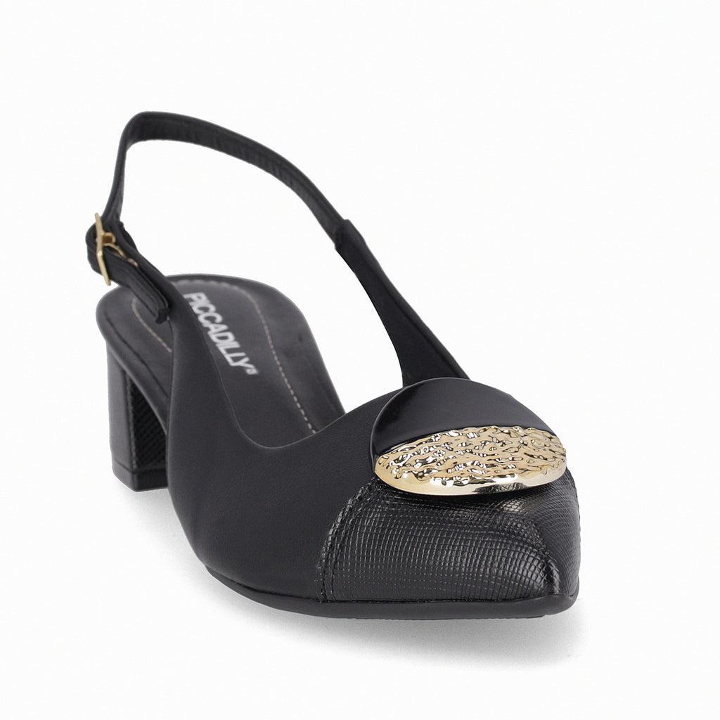 Zapato Mujer Negro/Dorado Taci 80 Piccadilly