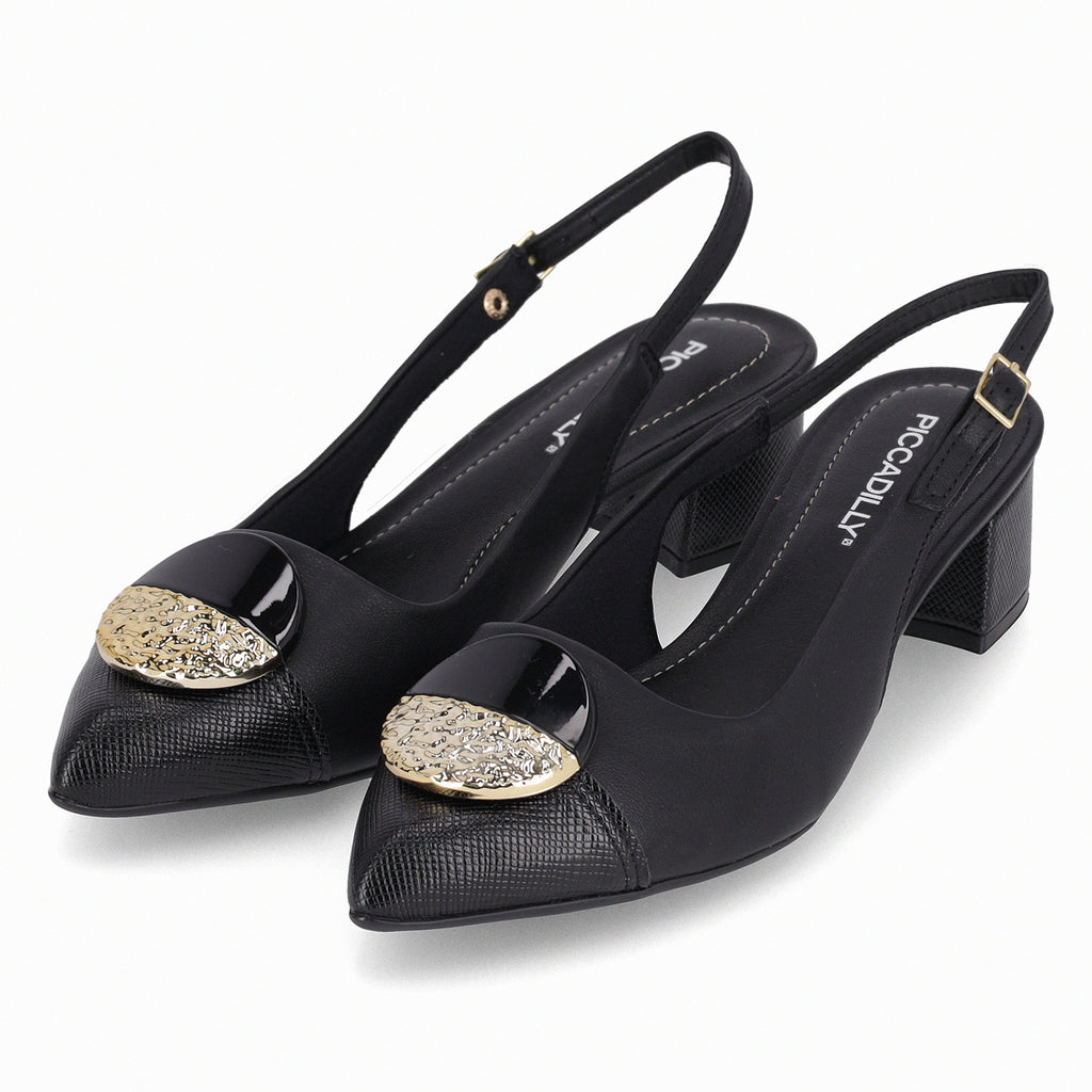 Zapato Mujer Negro/Dorado Taci 80 Piccadilly