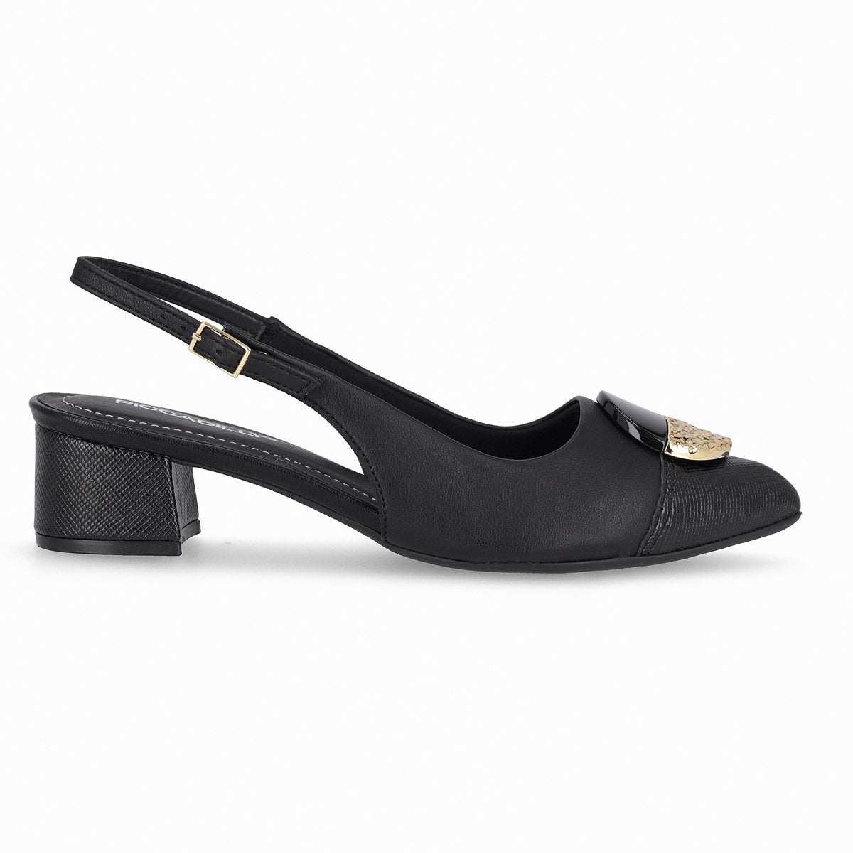 Zapato Mujer Negro/Dorado Taci 80 Piccadilly
