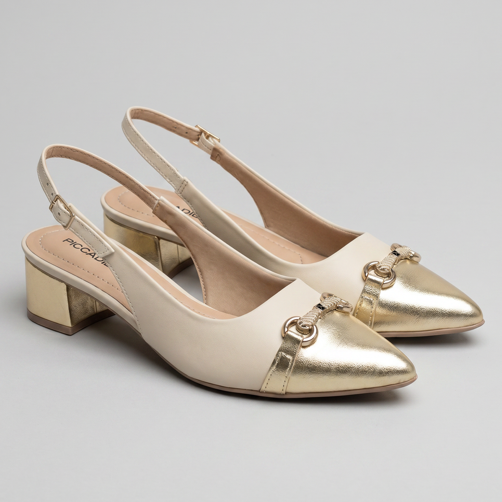Zapato Mujer Crema/Dorado Taci 28 Piccadilly