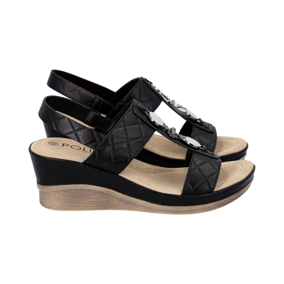 Sandalia Mujer Negro Riri Police