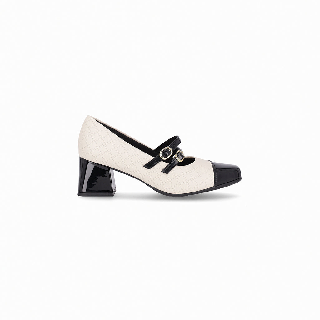 Zapato Mary Jane Estela 4576 Negro/Blanco
