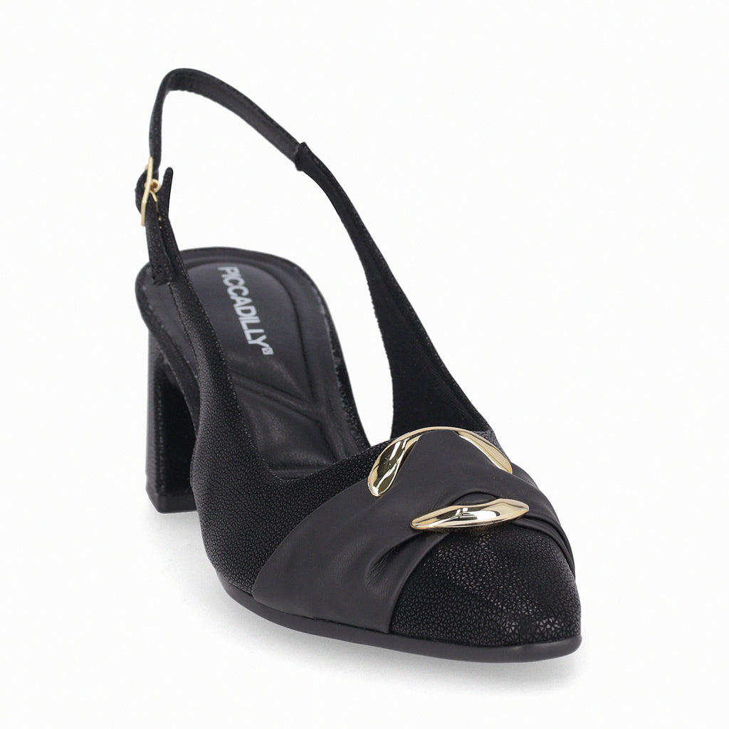 Zapato Mujer Dorado/Negro Irene Piccadilly