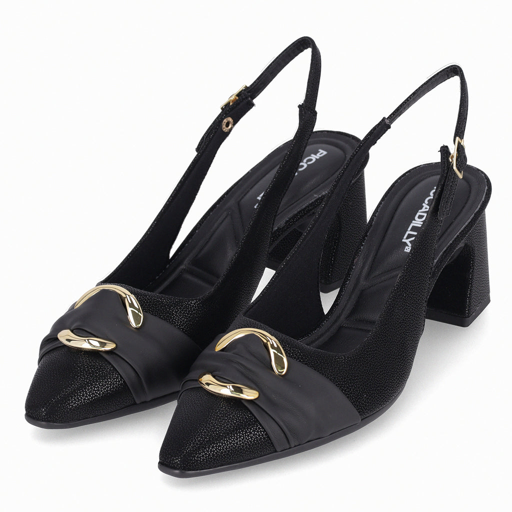 Zapato Mujer Dorado/Negro Irene Piccadilly