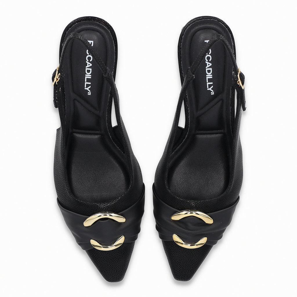 Zapato Mujer Dorado/Negro Irene Piccadilly