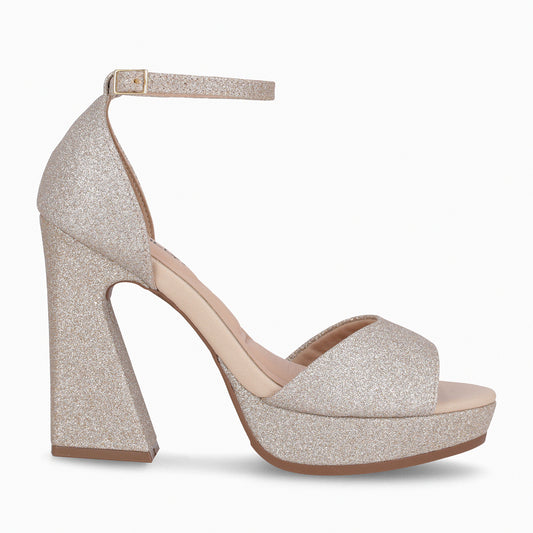 Sandalia Mujer Champagne/Glitter Cristine 319 Piccadilly