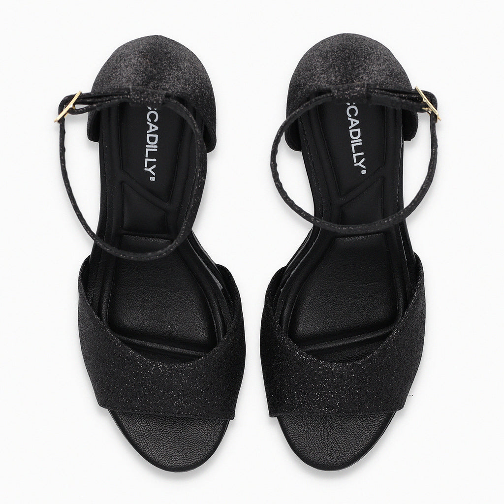 Sandalia Mujer Negro/Glitter  Cristine Piccadilly