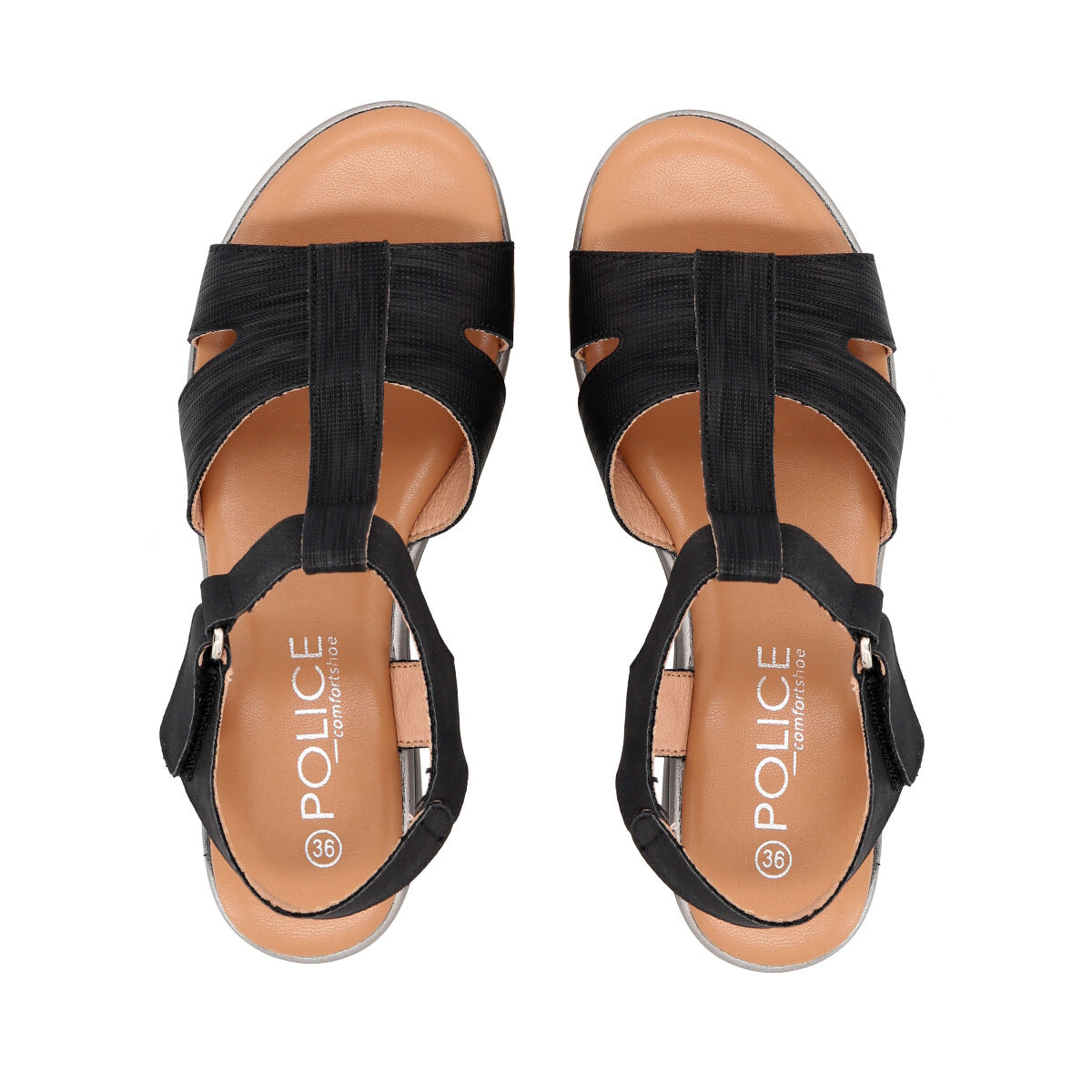 Sandalia Mujer Negro Shine Police