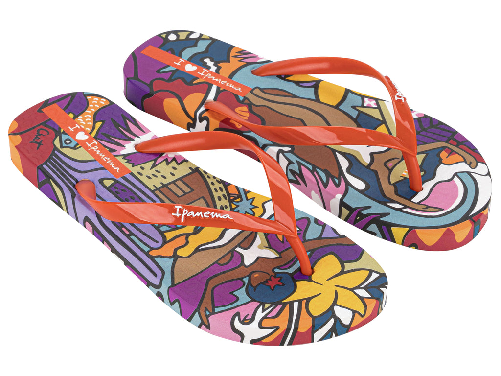 Sandalia Mujer Rojo/Azul Graffiti Ipanema