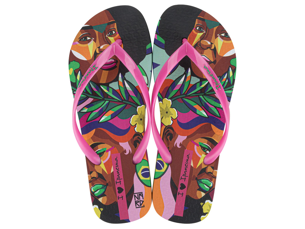 Sandalia Mujer Negro/Rosa Graffiti Ipanema