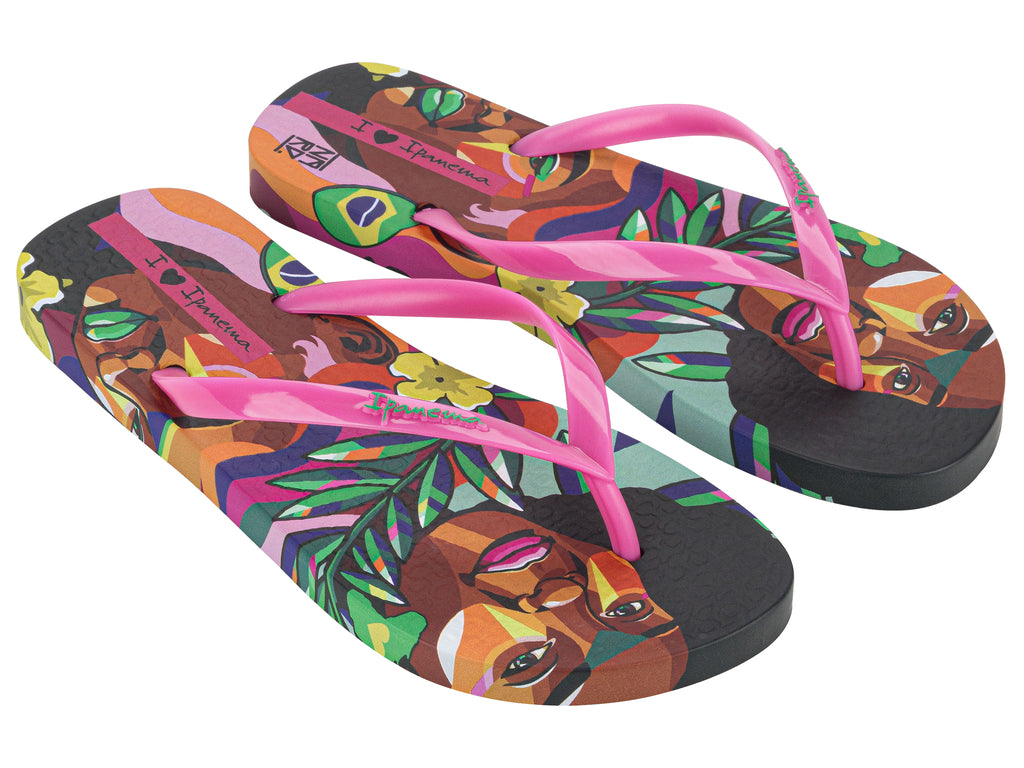Sandalia Mujer Negro/Rosa Graffiti Ipanema
