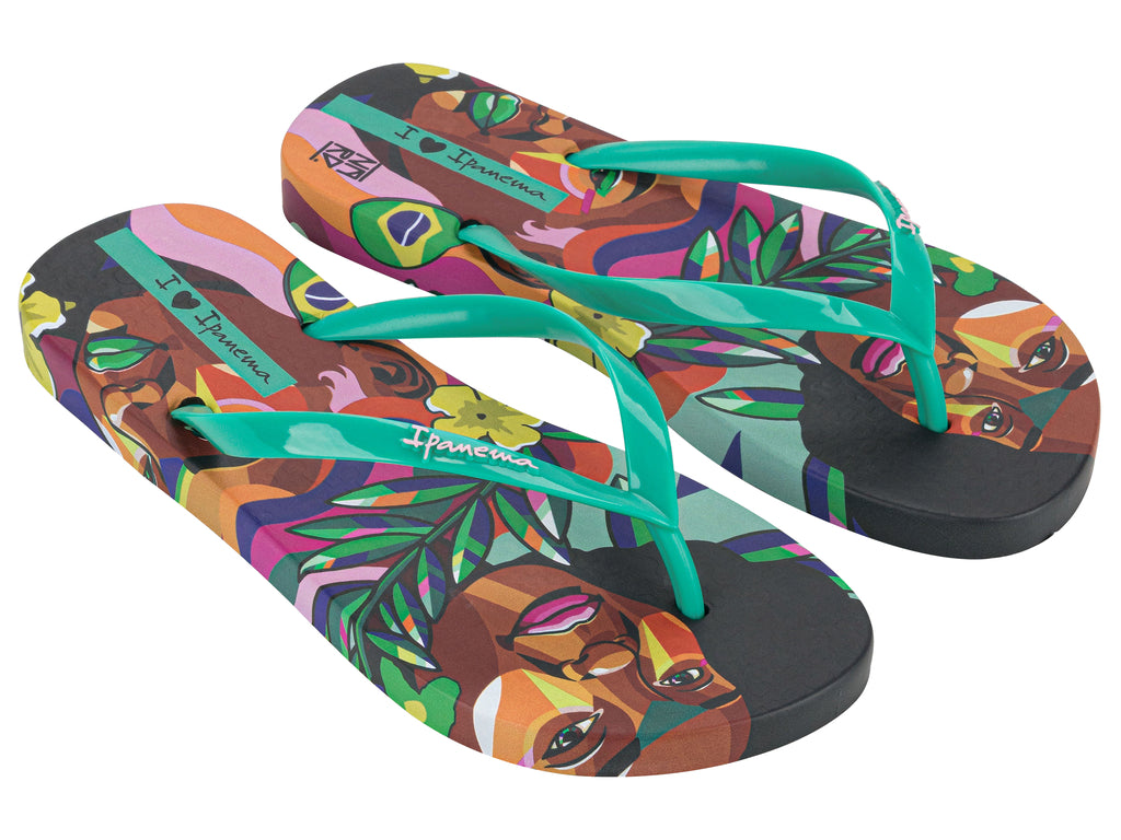 Sandalia Mujer Negro/Verde Graffiti Ipanema