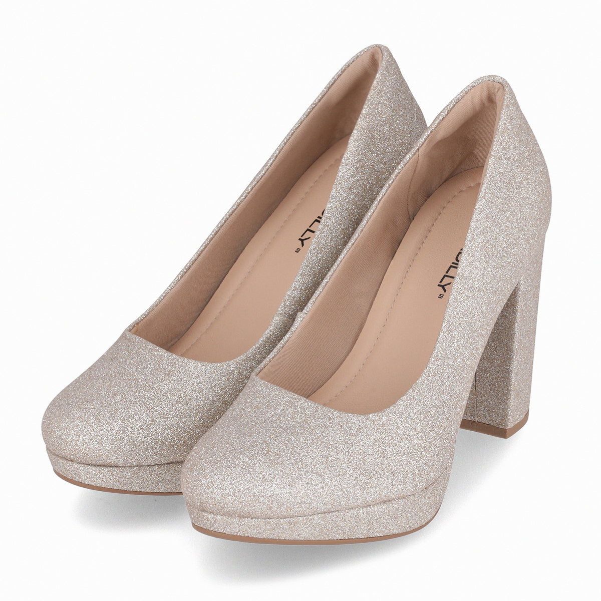 Zapato Mujer Champagne/Glitter Evelin Piccadilly