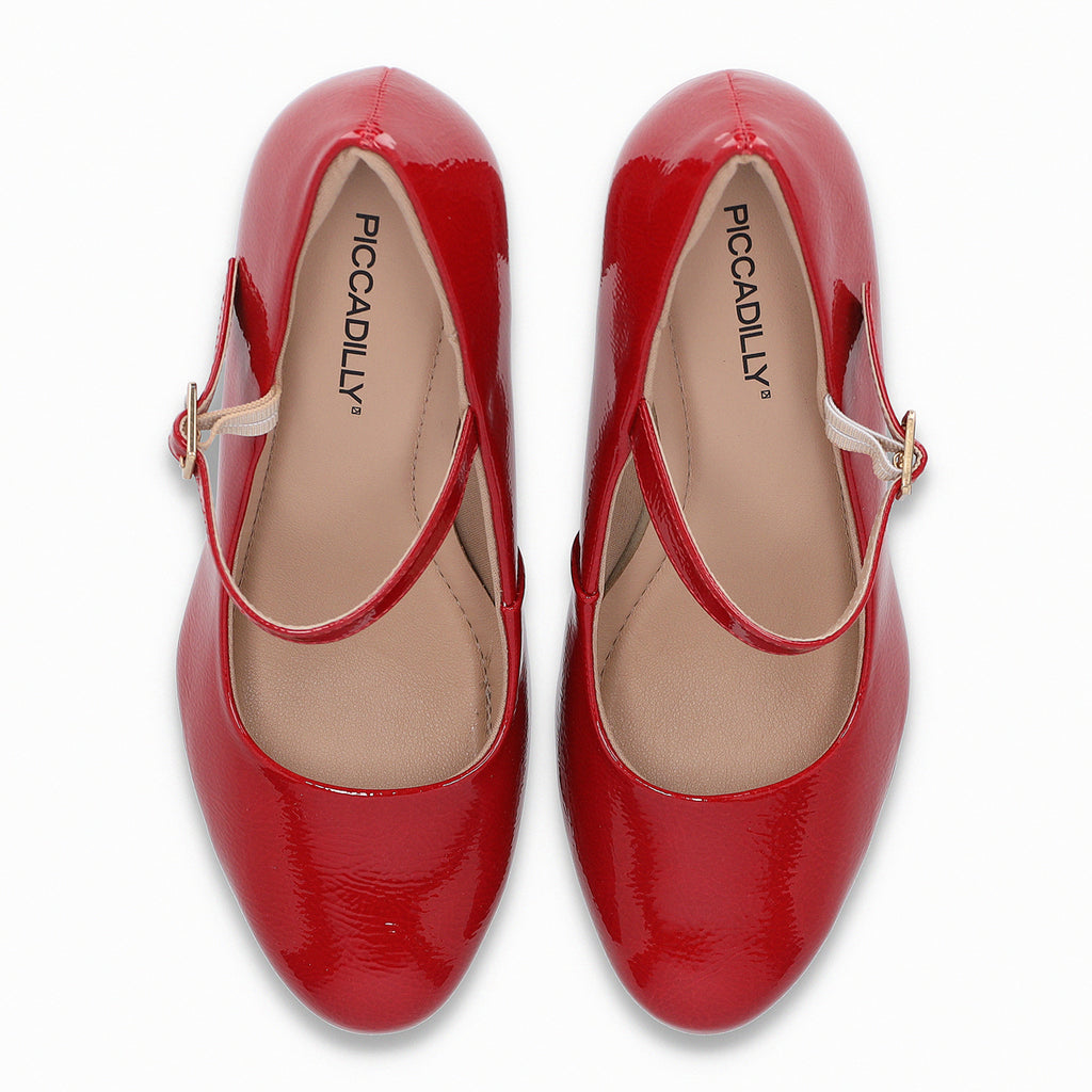 Zapato Mary Jane Mujer Rojo Evelin Piccadilly