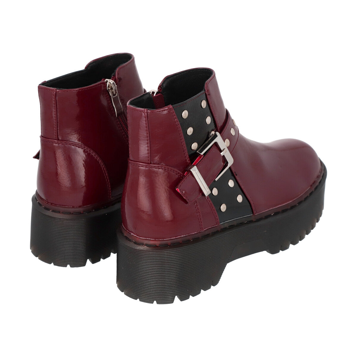 Botin Casual Mujer Burdeo Plataforma Rob 53 Police