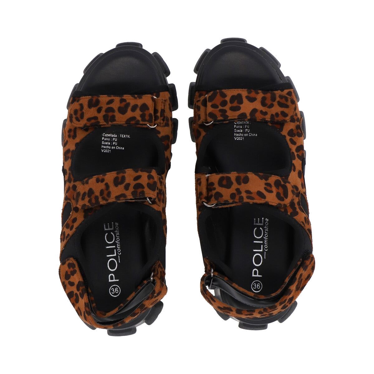 Sandalia Mujer Animal Print Plataforma Mixen Police