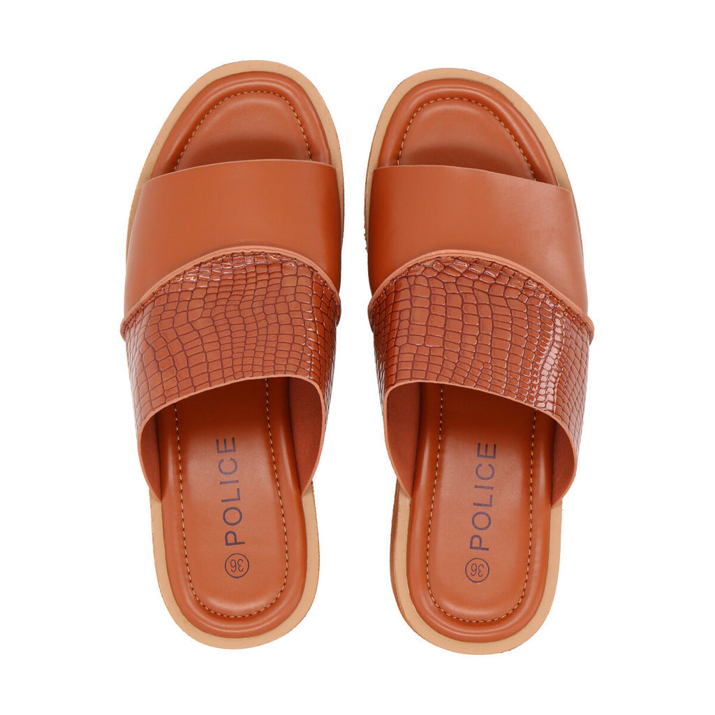 Sandalia Mujer Café July Crocco Police