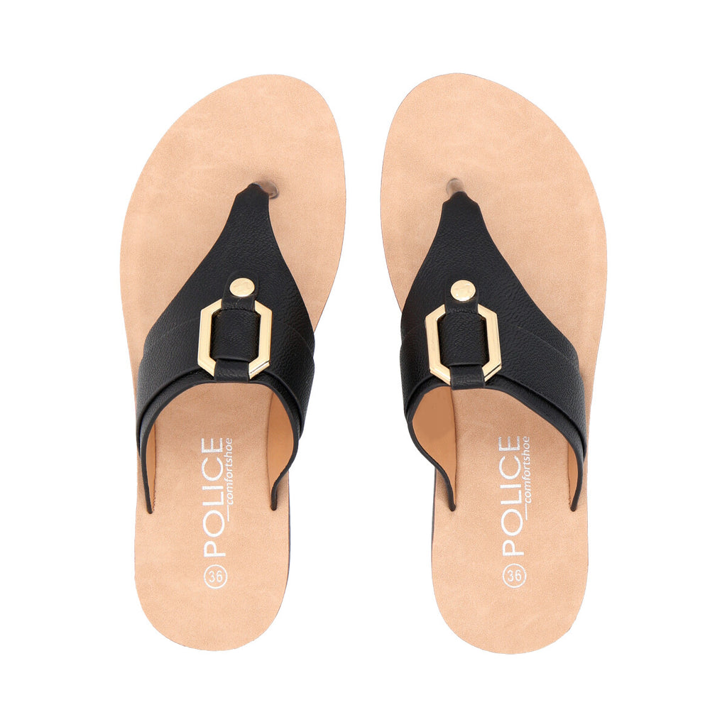 Sandalia Mujer Negro Sole  Police