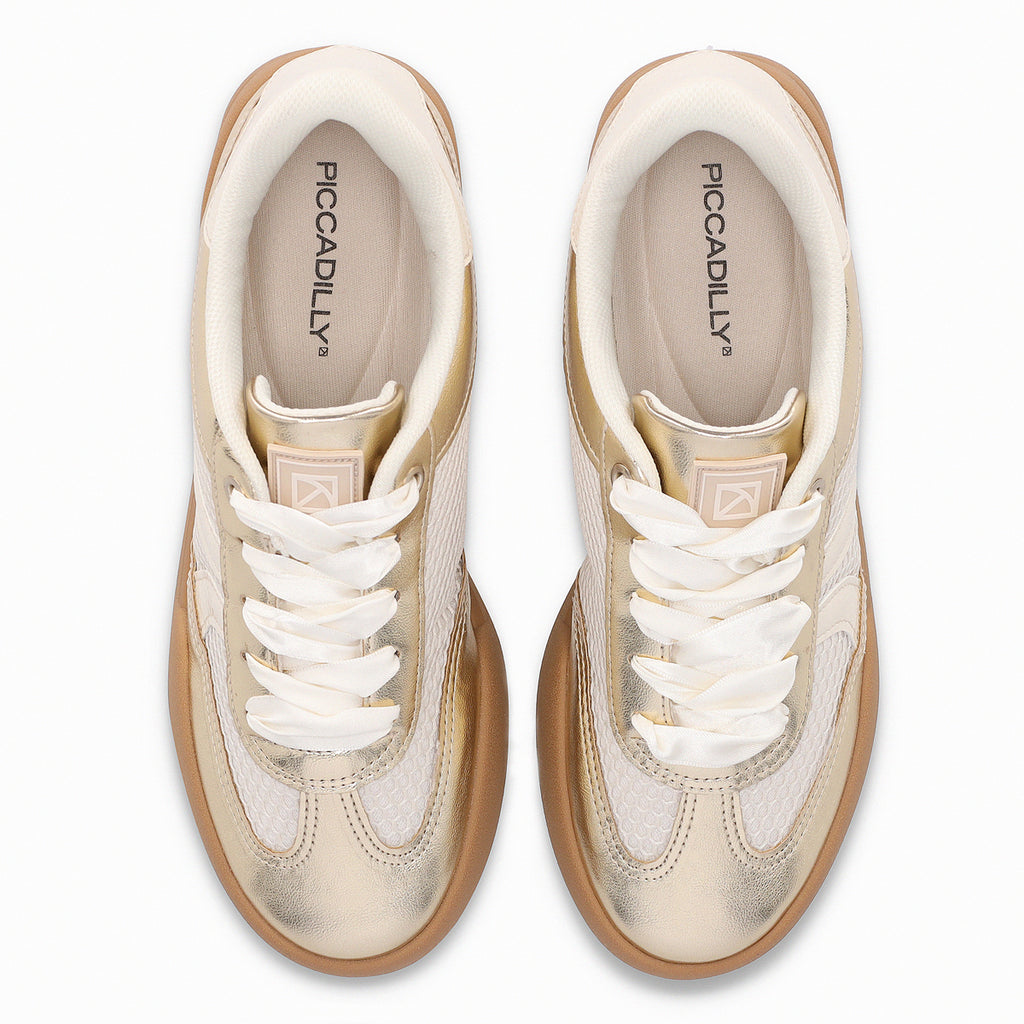Zapatilla Mujer Dorado/Beige Caroline Piccadilly