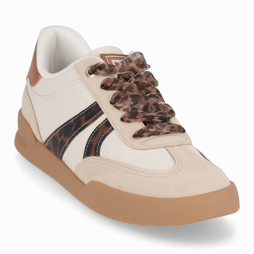 Zapatilla Mujer Beige/Animal Print Caroline Piccadilly