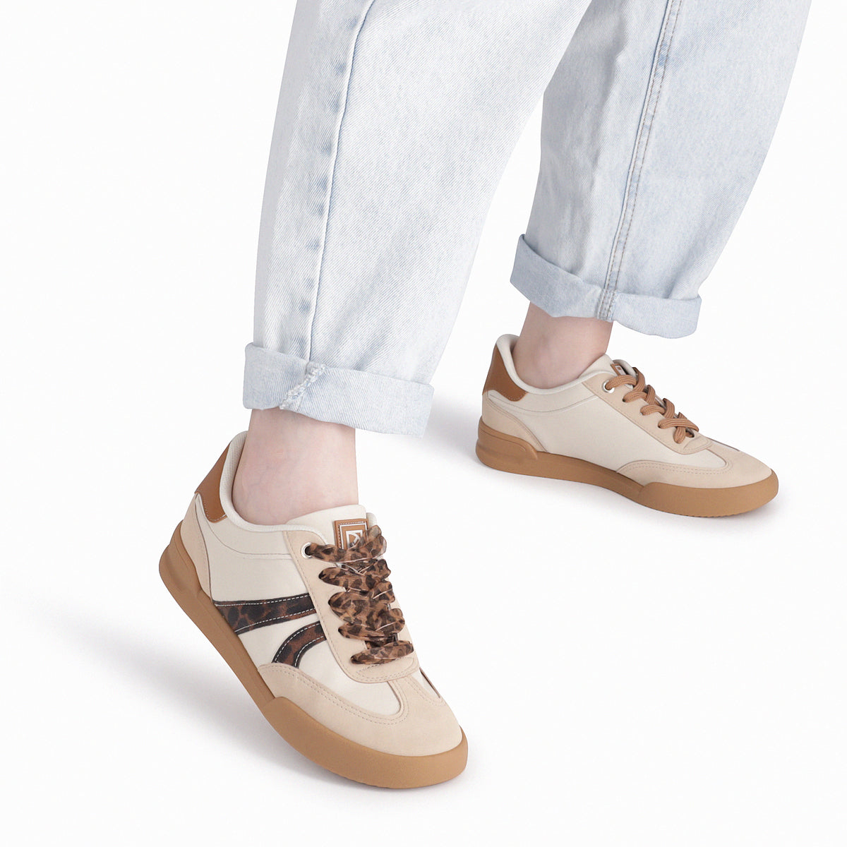 Zapatilla Mujer Beige/Animal Print Caroline Piccadilly